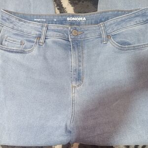 Sonoma Women's Blue Straight Crop Size 12